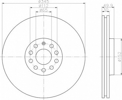 HELLA PAGID 8dd355109541 -  Тормозной диск